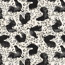 Proud Rooster Collection Rooster Toss Cotton Fabric black
