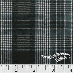 Seersucker Plaid Fabric 48112 black