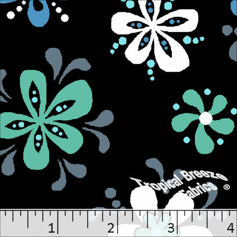 Black floral fabric