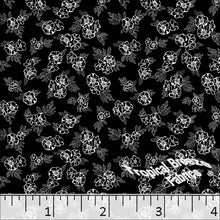 Poly Cotton Floral Print Dress Fabric black
