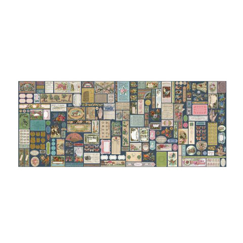 Junk Journal Collection Vintage Collage Cotton Fabric black