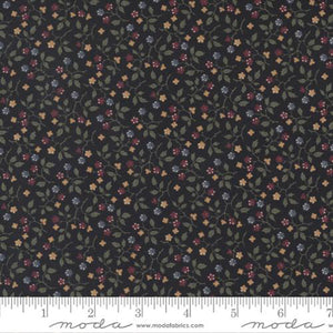 Daffodils and Dragonflies Collection Honeysuckle Cotton Fabric 9702 black