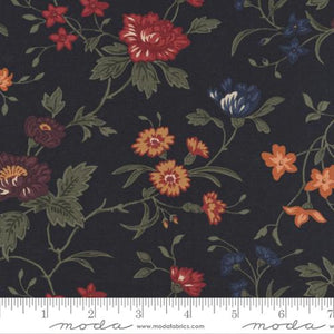 Clover Blossom Farm Collection Springtime Floral Cotton Fabric Black