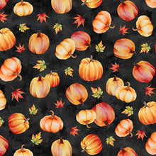 Autumn Light Collection Pumpkin Toss Cotton Fabric 3022-32106 black