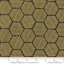 black, Bee Garden Collection Honeycomb Cotton Fabric 48416