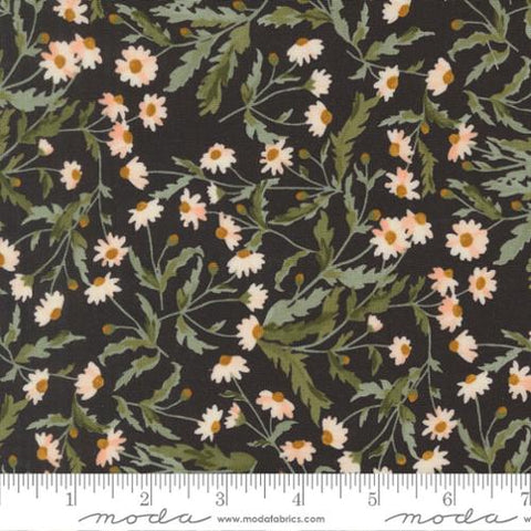 black, Brookside Collection Montauk Florals Cotton Fabric 36082