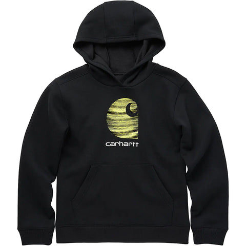 Boy's Long Sleeve Cotton Fleece Hoodie CA6348 black