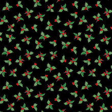 Cardinal Cozy Collection Holly Toss Cotton Fabric 33894 black