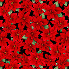 Cardinal Cozy Collection Poinsettias Cotton Fabric 33892 black