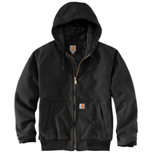 black, Men's Big and Tall Washed Duck Insulated Work Jacket 104050