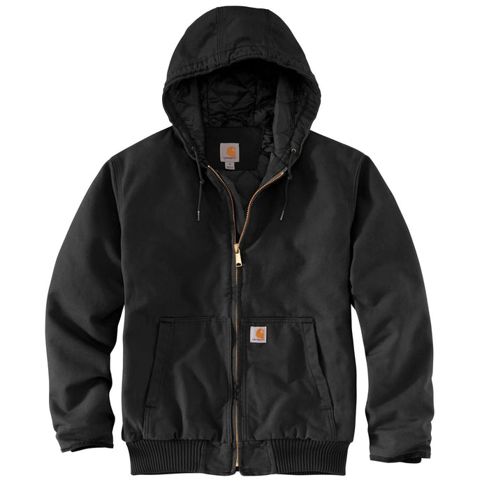 black, Men's Big and Tall Washed Duck Insulated Work Jacket 104050