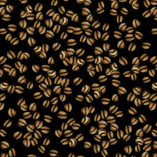 For the Love of Coffee Collection Coffee Beans Cotton Fabric 14160 black