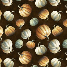 black, Glorious Fall Collection Tossed Pumpkins Cotton Fabric 33911