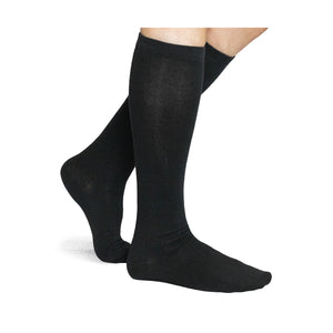 Girl's Flat Knit Knee-High Socks LA2000 black