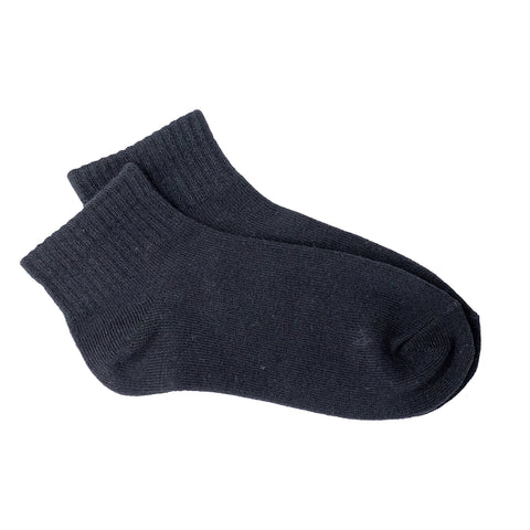 black, Girls' Ribbed Ankle Socks LA2003