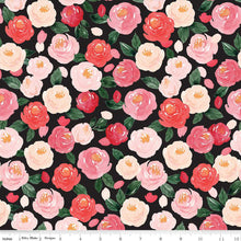 My Valentine Collection Roses Cotton Fabric C14150 black