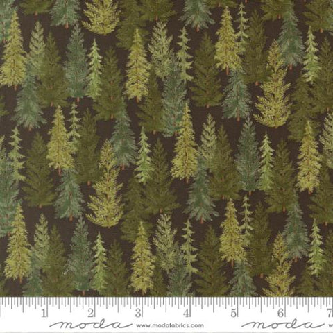 black, Northwoods Collection Tree Line Cotton Fabric 56192
