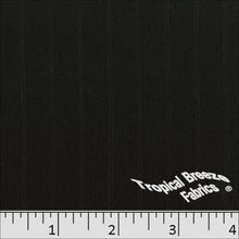 Black, Pin Strip Suiting 100% Polyester Fabric 09541