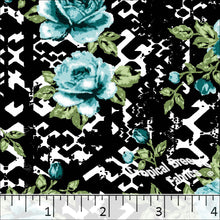 Poly Cotton Floral Print Dress Fabric 6085 black