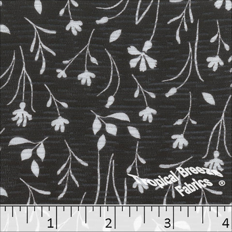black, Rebecca Floral Knit Print Dress Fabric 573517