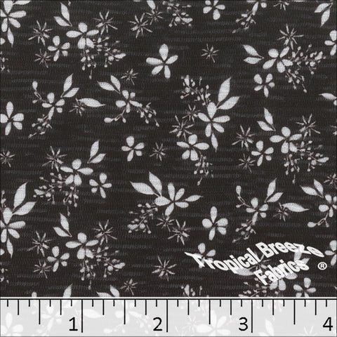 black, Rebecca Knit Floral Print Fabric 573522