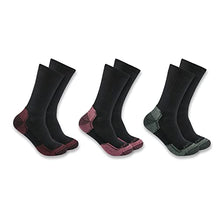 Women's Midweight Cotton Blend Crew Socks SC2823 Pack of 3 Pairs black