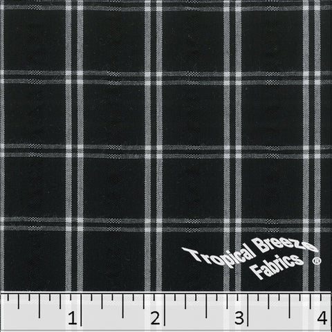 black, Seersucker Plaid Fabric 488610