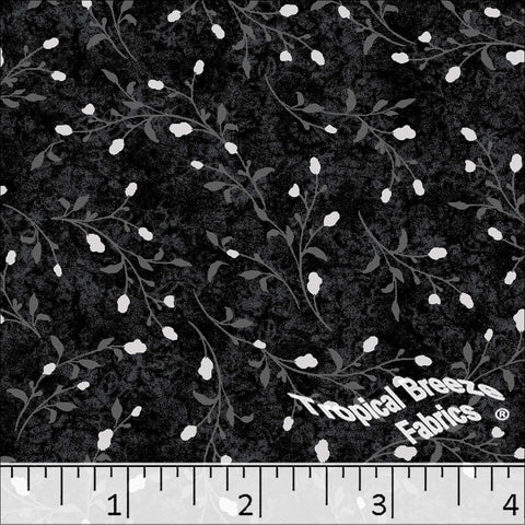 black, Standard Weave Poly Cotton Dress Fabric 6290