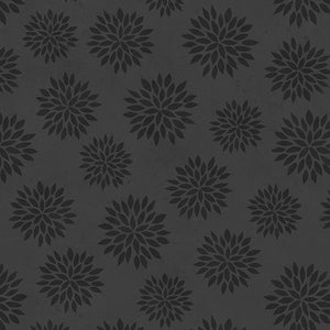 Sunflower Splendor Collection Tonal Flowers Cotton Fabric 83333 black