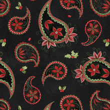 Tartan Holiday Collection Paisley Toss Cotton Fabric 27665 black