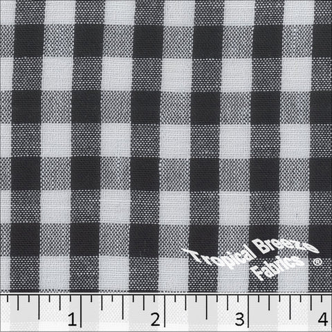 black, Woven Plaid Polyester Fabric 122610