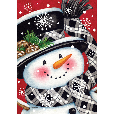 Fall & Winter Garden Flags black and red snowman