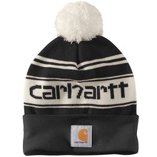 Knit Pom-Pom Cuffed Logo Beanie 105168-BLK Black