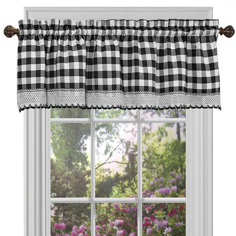 Black check valance