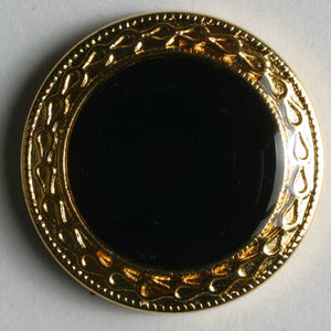Black button with gold edge
