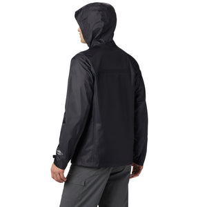 Black rain jacket with hood