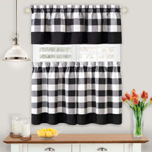 Black buffalo check curtain set