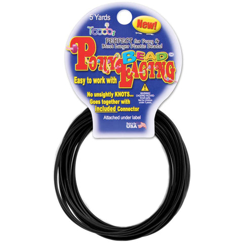 Black pony bead lacing