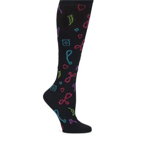 Black medical symbols sock