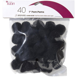 Black pom poms