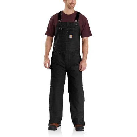 black, Men's Big and Tall Quilted Bib Overalls 104031