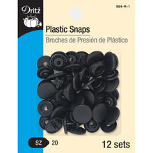 round plastic snaps black