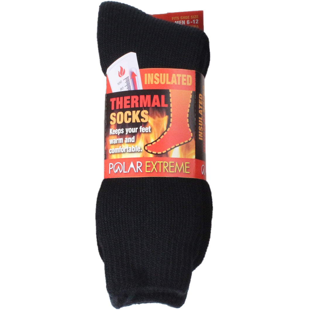 Polar Extreme Heat Men's Solid Black Socks