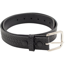 Basketweave black leather belt