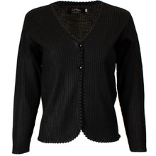 Black two-button sweater