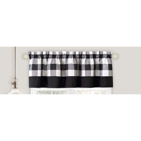 Black checked valance