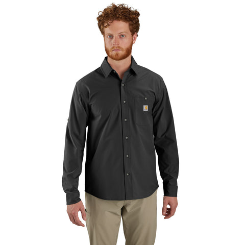 Carhartt men's Force Sun Defender woven relaxed shirt in black