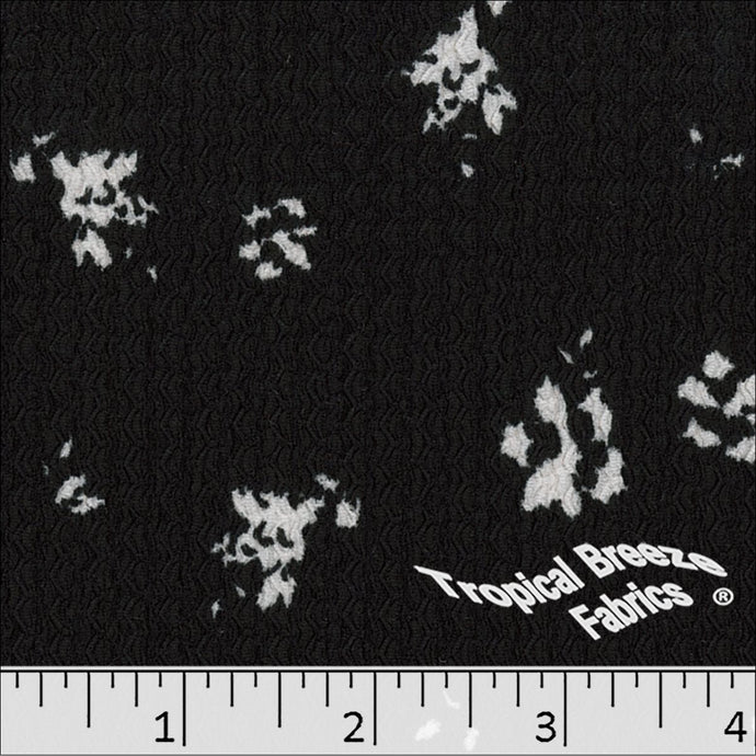 Chevron Crepe Knit Print Fabric 32932 black
