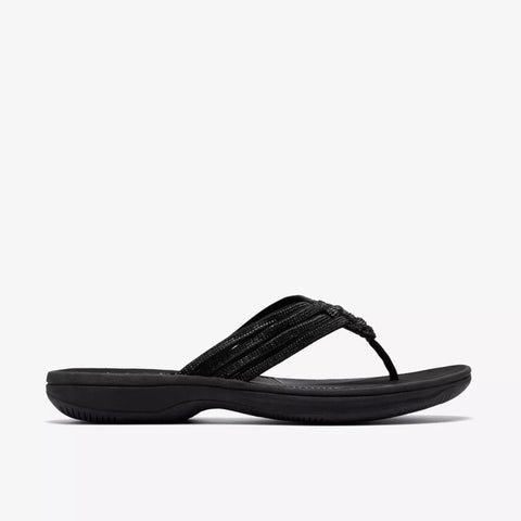 Clarks women's Breeze Gem flip-flop sandal in black