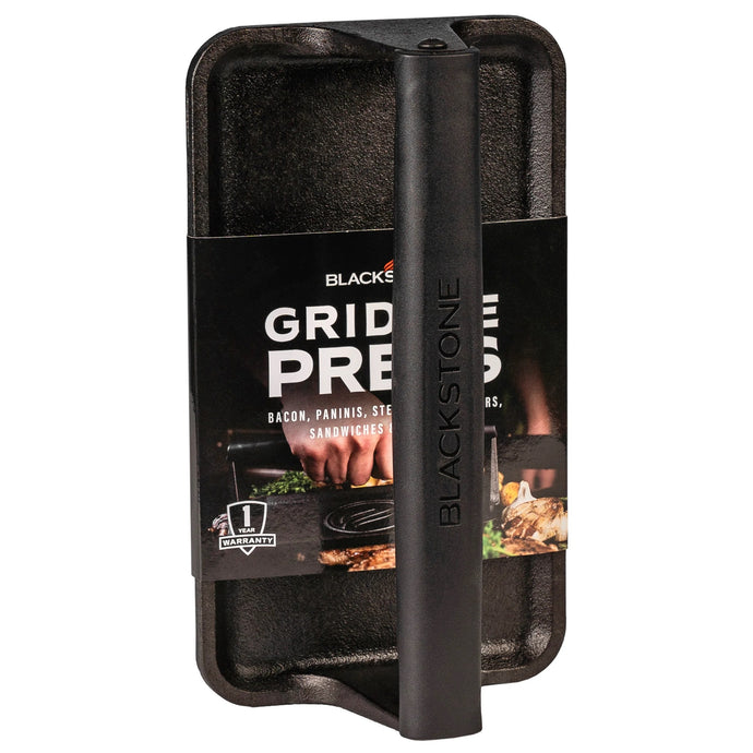 Blackstone Medium Cast Iron Griddle Press in package